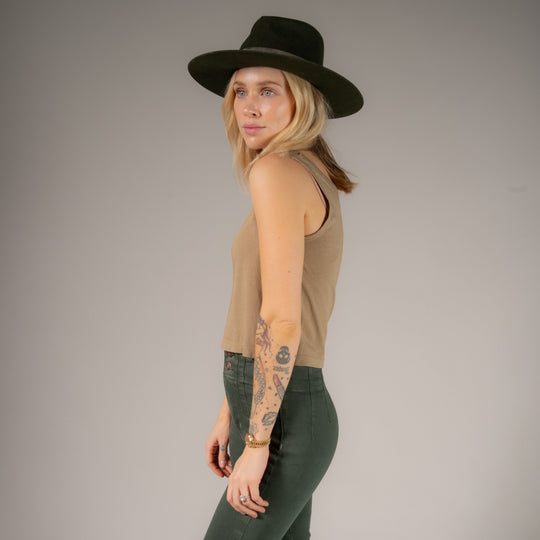 Essentials - Boxy Tank - Camel Gold - The Laundry Room