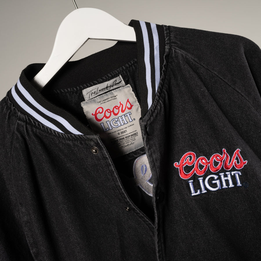 Coors Light Official Tm - Stadium Denim Jacket - Washed Black Denim - The Laundry Room