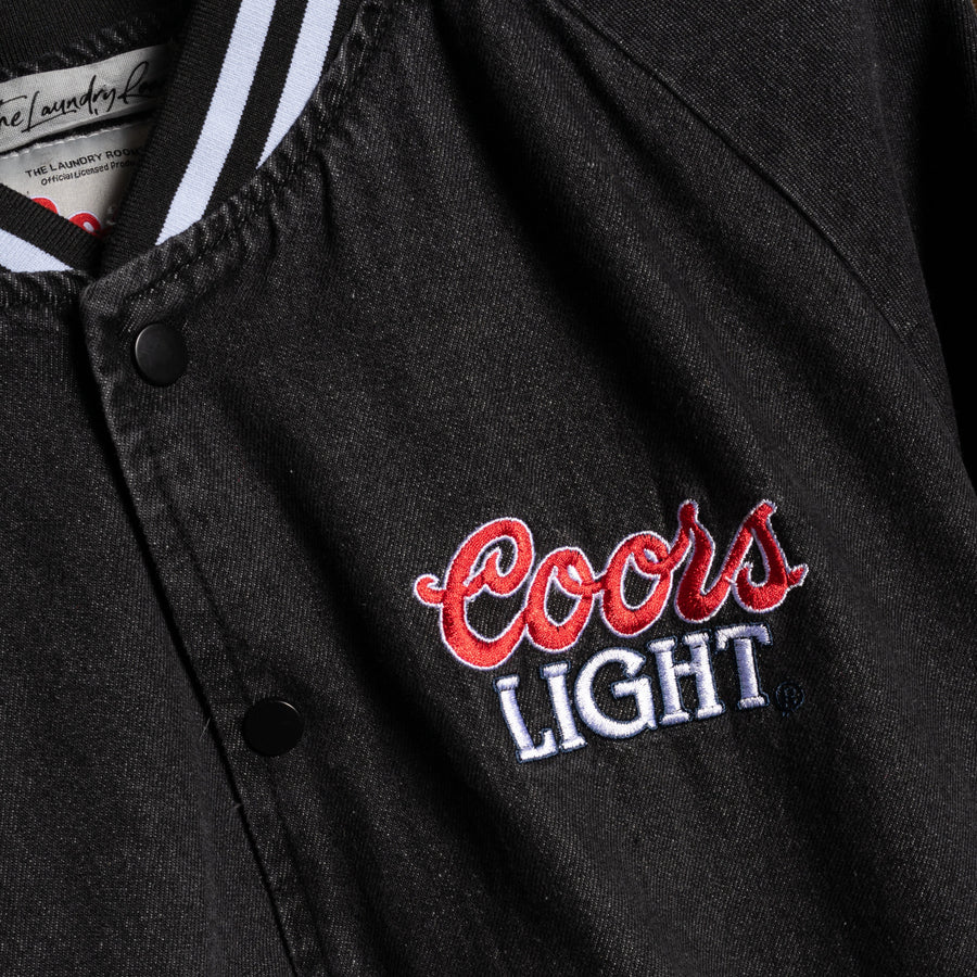 Coors Light Official Tm - Stadium Denim Jacket - Washed Black Denim - The Laundry Room