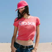 Coke Patchwork - Baby Tee - Vintage Red