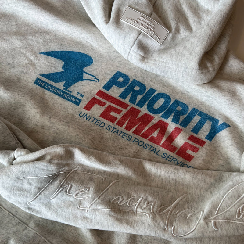USPS Priority Female - Hideout Hoodie - Pebble Heather - The Laundry Room