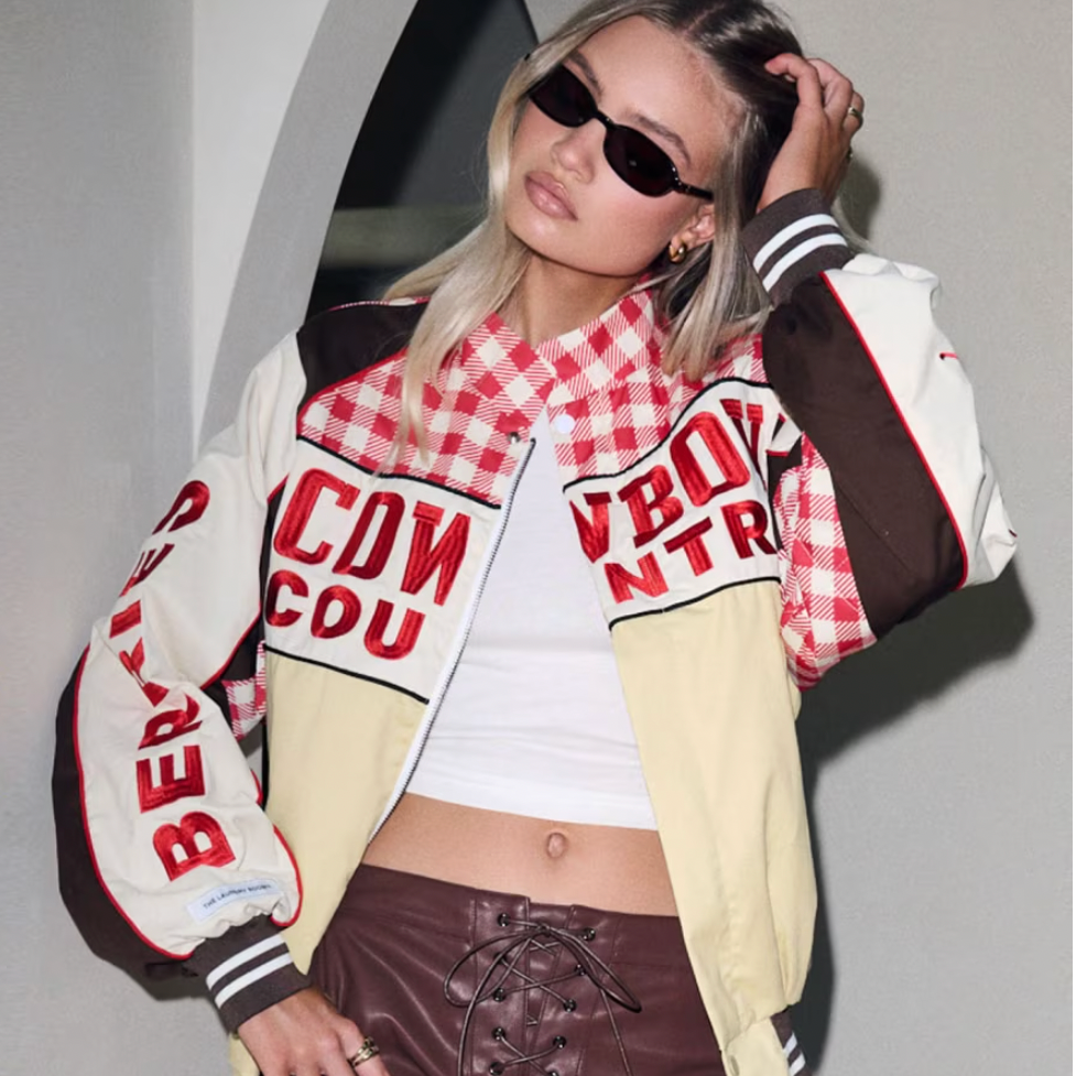 Cowboy Country Grown Wild Berries - Racing Jacket - Red Gingham - The Laundry Room