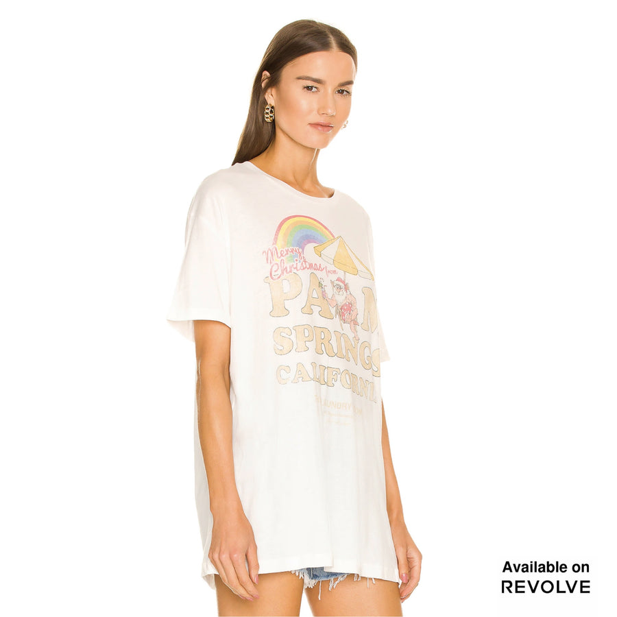 Palm Springs Christmas - Oversized Tee - White White / XS