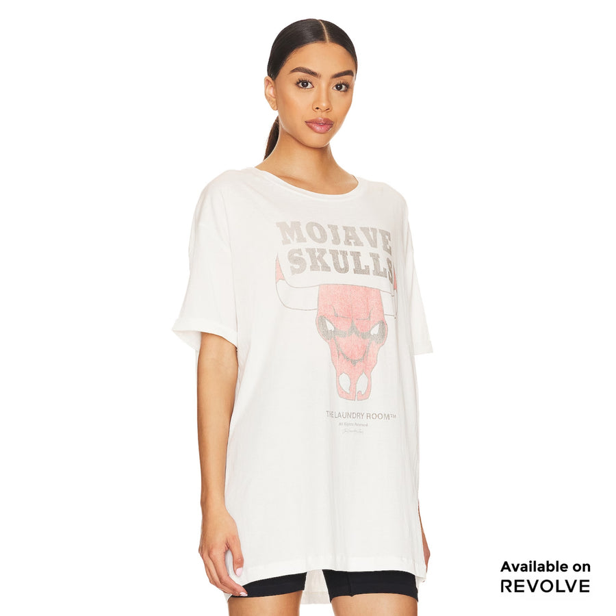 Mojave Skulls - Oversized Tee - White White / XS