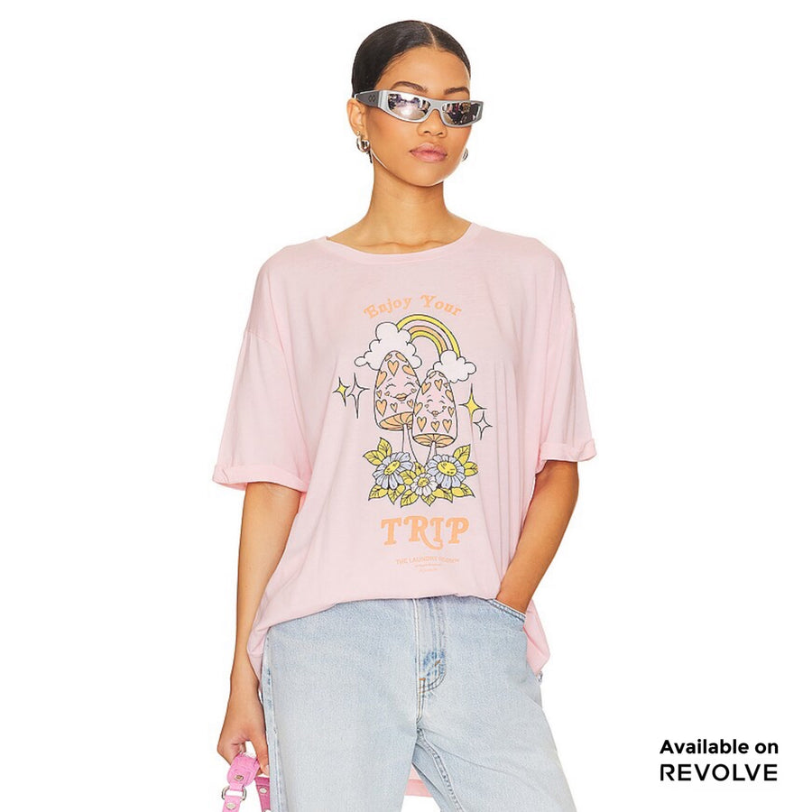 Enjoy Your Trip - Oversized Tee - Blush Pink Blush Pink / XS