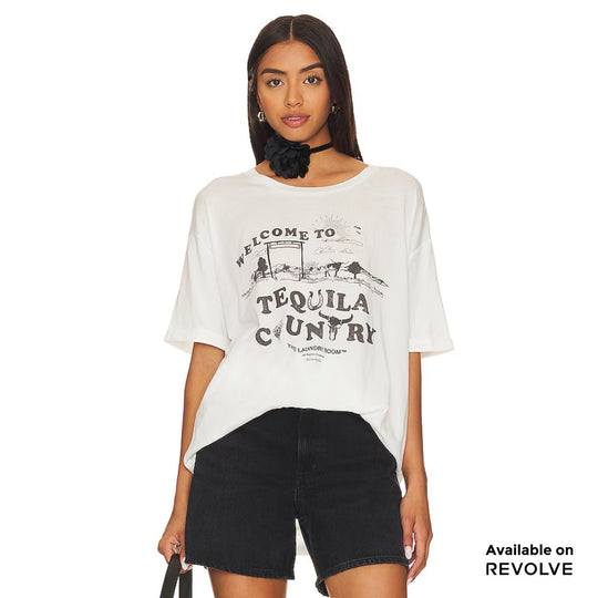 Tequila Country - Oversized Tee - White White / XS