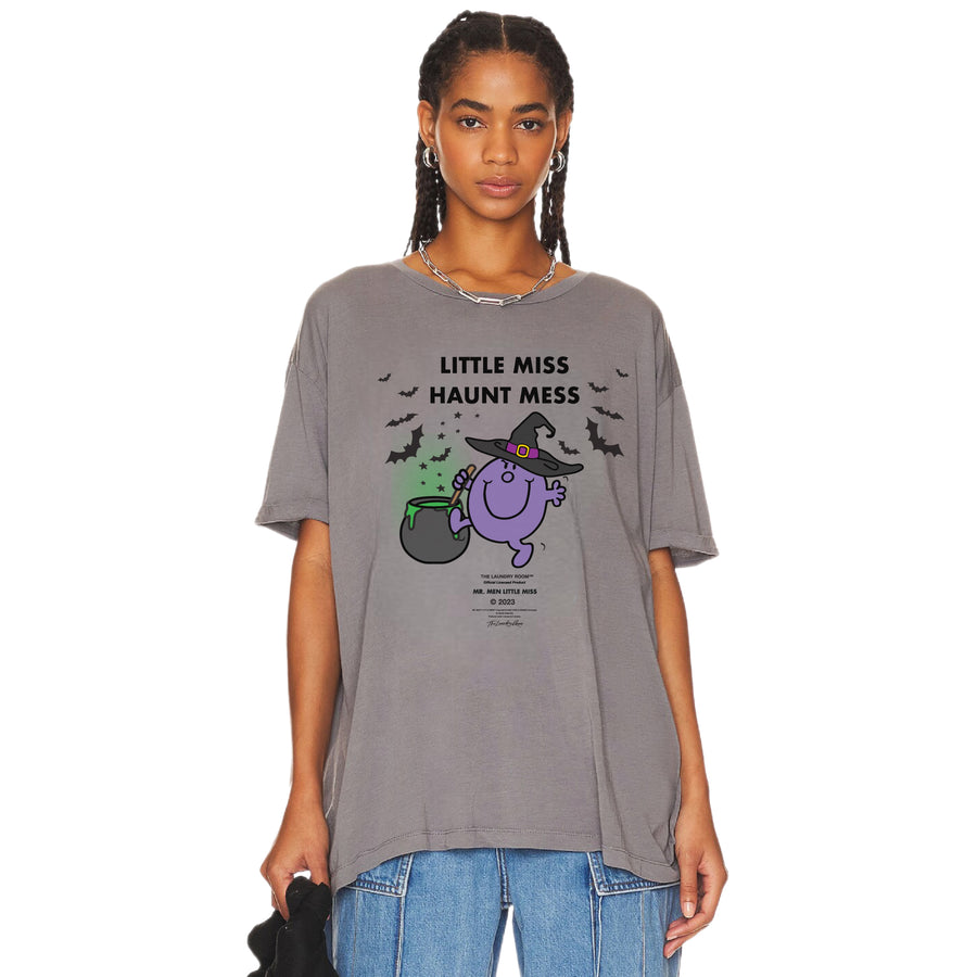 Little Miss Haunt Mess - Oversized Tee - Gravity Grey - The Laundry Room