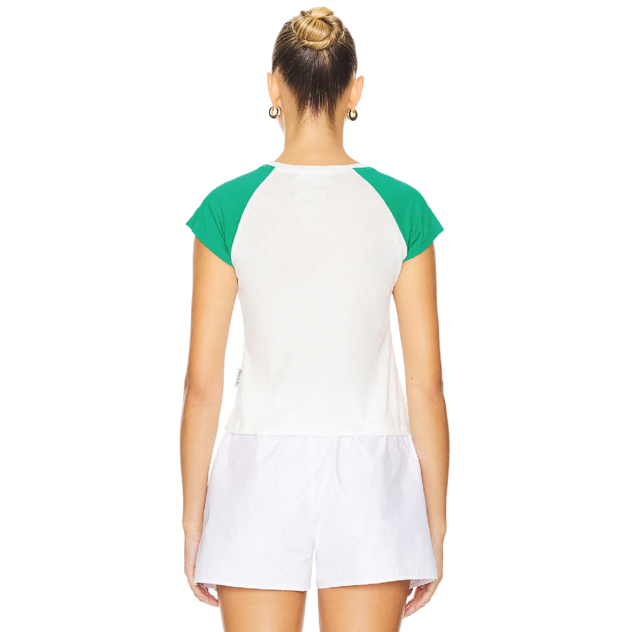 Hamptons Sprite Tournament - Raglan Baby Tee - White & Green - The Laundry Room
