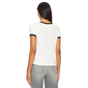 Swan Lane - Perfect Ringer Tee - White & Black Snow - The Laundry Room