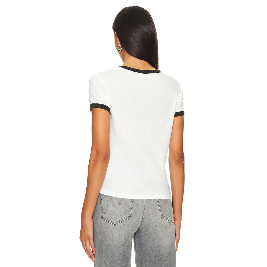 Swan Lane - Perfect Ringer Tee - White & Black Snow - The Laundry Room