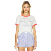 Saint Tropez - Perfect Ringer Tee - White & Red