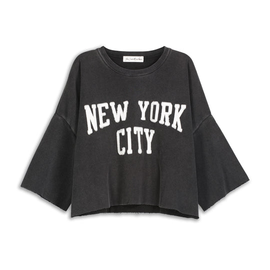 New York City Patchwork - Crop Jumper - Black Snow - The Laundry Room