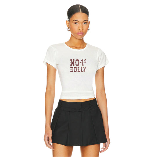No One'S Dolly - Baby Tee - White - The Laundry Room