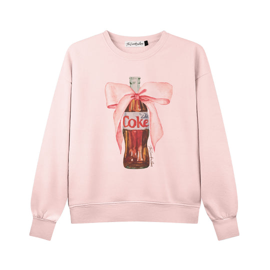Diet Coke Bow  - Classic Crewneck Sweater - Blush Pink - The Laundry Room
