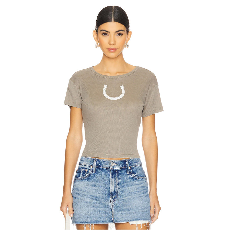 Horseshoe Patchwork - Baby Tee - Camel Gold - The Laundry Room