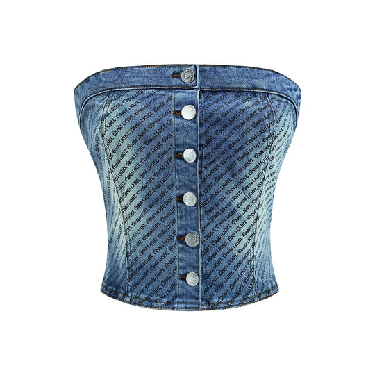 Coors Light Logo - Printed Denim Bustier - Salton Sea - The Laundry Room