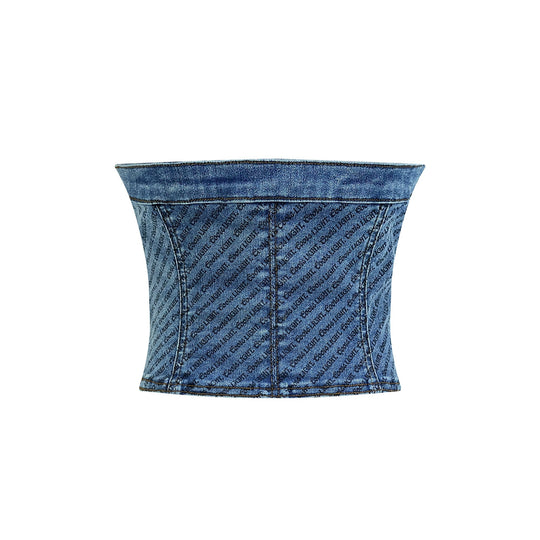 Coors Light Logo - Printed Denim Bustier - Salton Sea - The Laundry Room