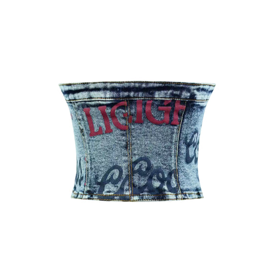 Coors Light Big Colors Logo - Printed Denim Bustier - Salton Sea - The Laundry Room