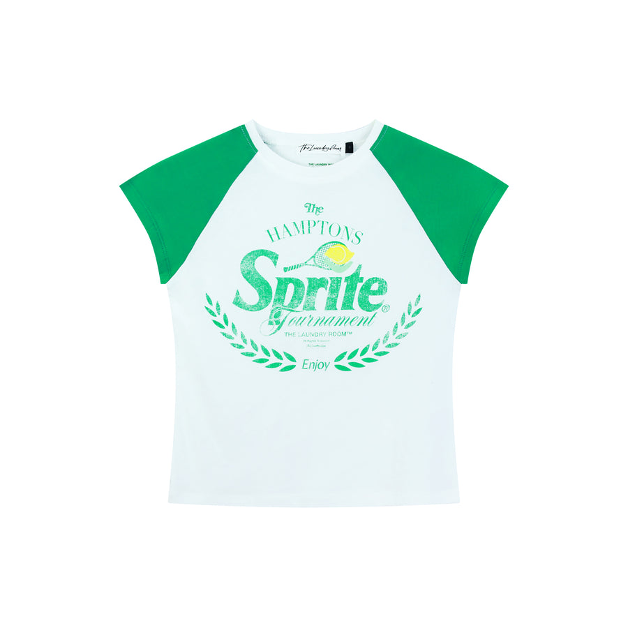Hamptons Sprite Tournament - Raglan Baby Tee - White & Green - The Laundry Room