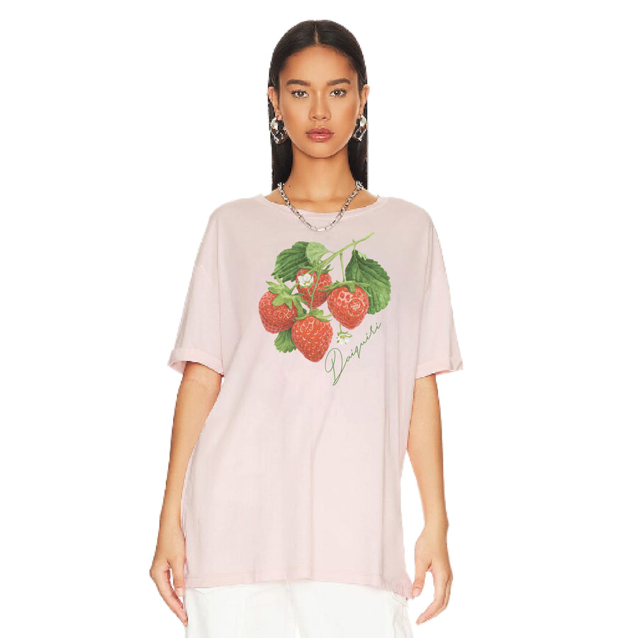 Strawberry Daiquiri - Oversized Tee - Blush Pink - The Laundry Room