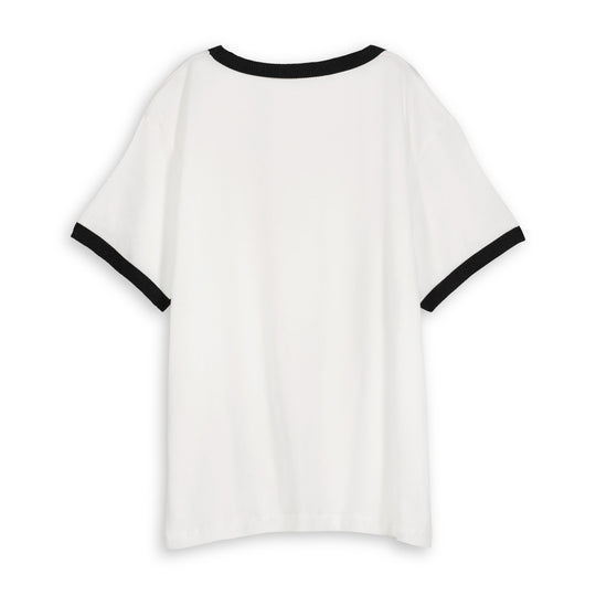 Essentials - Perfect Ringer Tee - White & Black Snow - The Laundry Room
