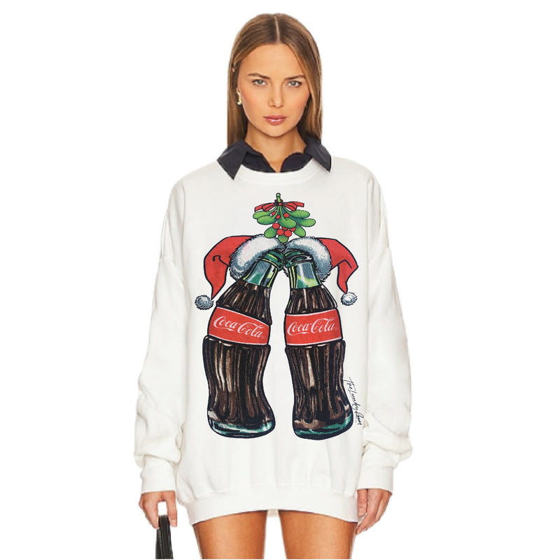 Coca Cola Mistle Toe - Standard Jumper - White - The Laundry Room