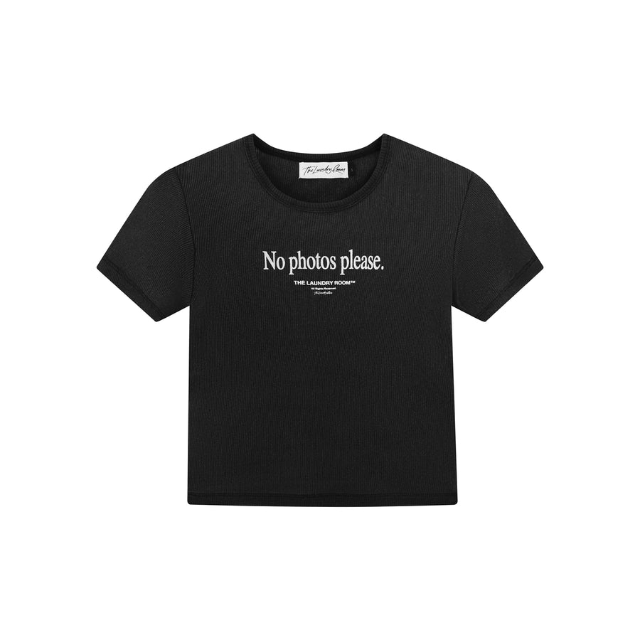 No Photos Please - Baby Tee - Black Snow