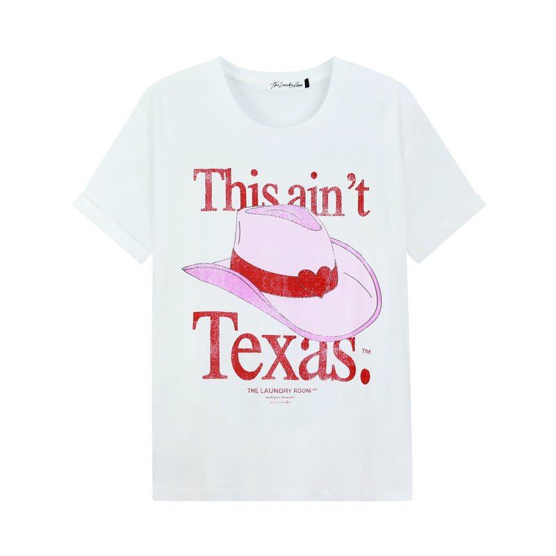 This Ain'T Texas Love - Oversized Tee - White - The Laundry Room
