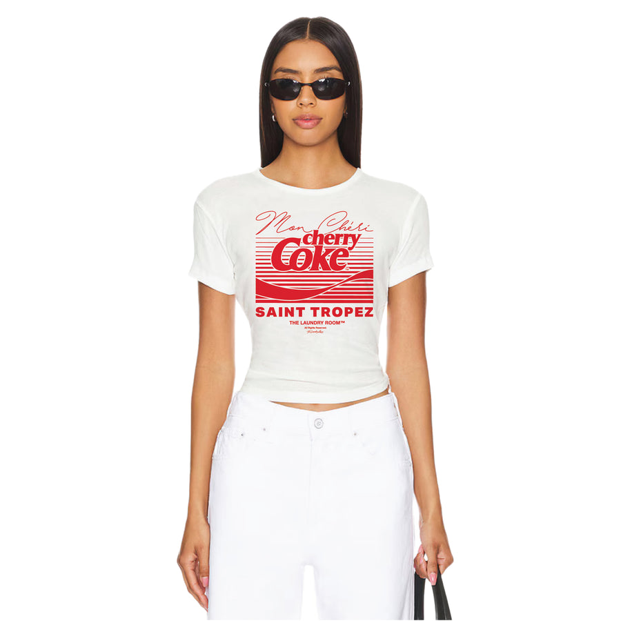 Cherry Coke Saint Tropez - Baby Tee - White - The Laundry Room