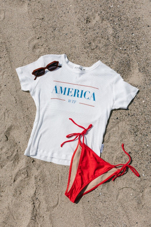 America WTF - Baby Tee - White - The Laundry Room