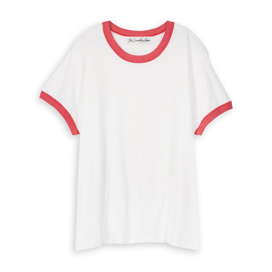 Essentials - Perfect Ringer Tee - White & Red - The Laundry Room