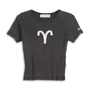 Aries Stitch - Baby Tee - Black Snow - The Laundry Room