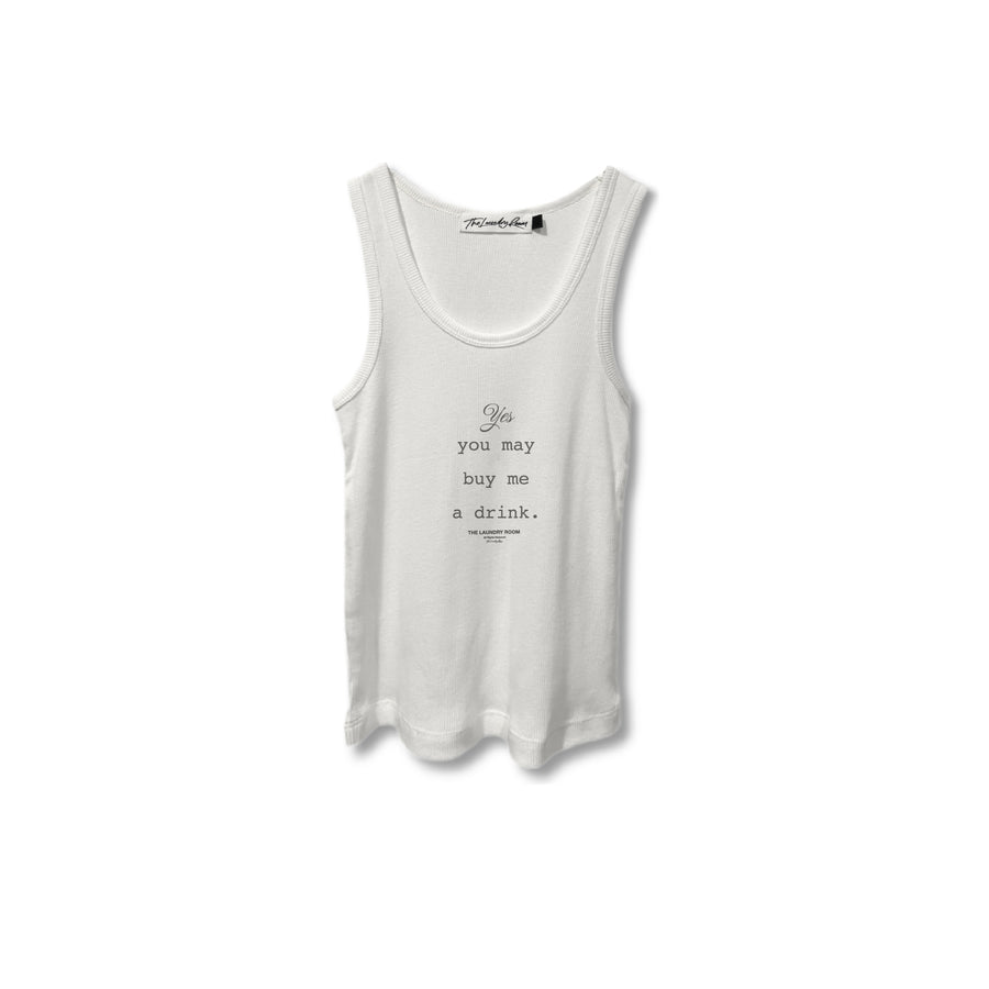 Buy Me A Drink - Rib Tank - White - The Laundry Room