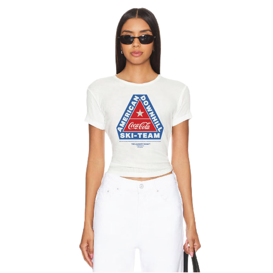 American Downhill Ski Team - Baby Tee - White