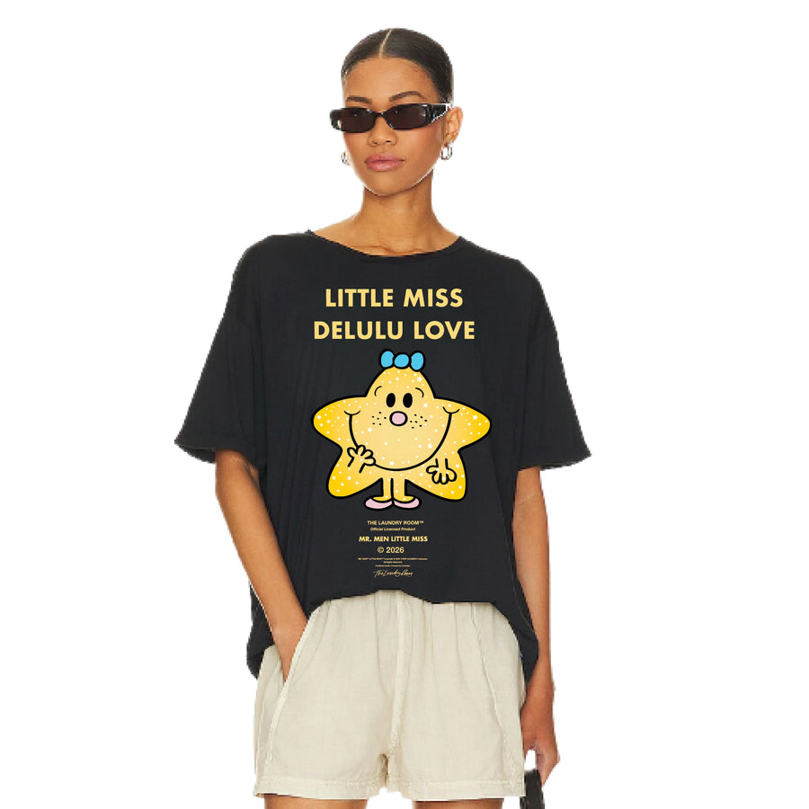 Little Miss Delulu Love - Oversized Tee - Black - The Laundry Room