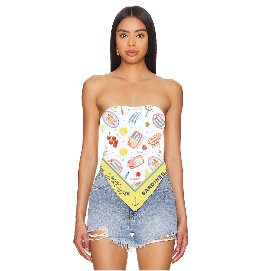 Wild Caught Sardines - Silky Bandana - Yellow - The Laundry Room