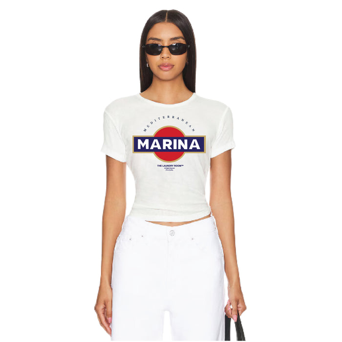 Mediterranean Marina - Baby Tee - White - The Laundry Room
