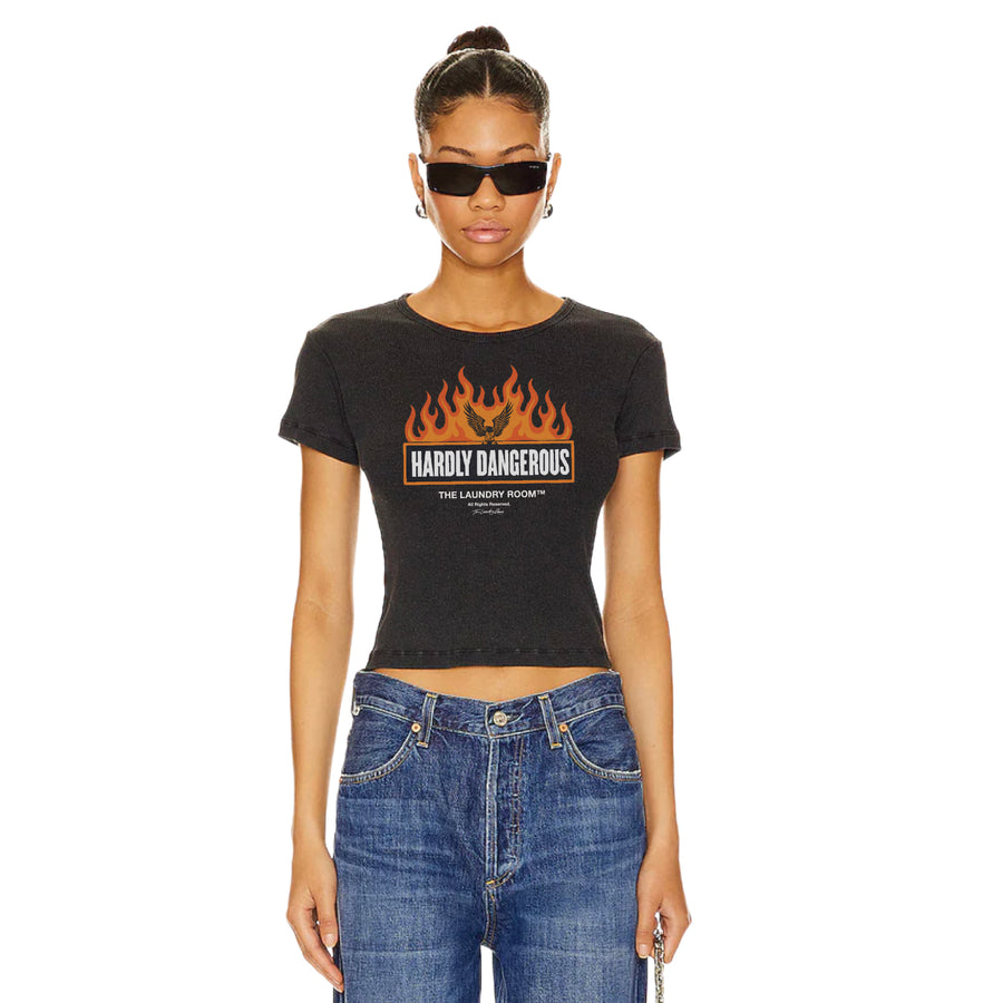 Hardly Dangerous Flames - Baby Tee - Black Snow