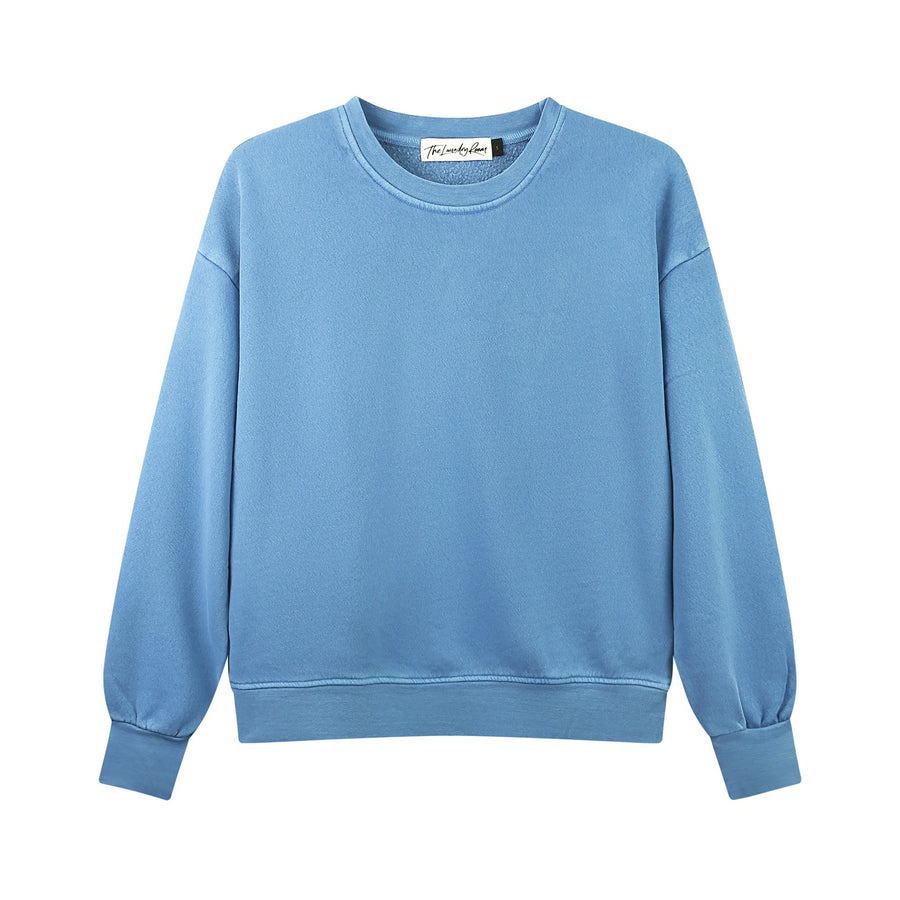 Essentials - Classic Crewneck Sweater - Chambray Blue - The Laundry Room