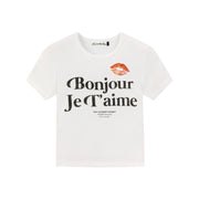 BONJOUR JE T'AIME SS - Baby Tee - White - The Laundry Room