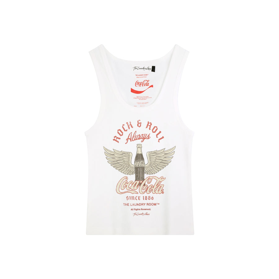 Coca Cola Rock & Roll - Rib Tank - White - The Laundry Room