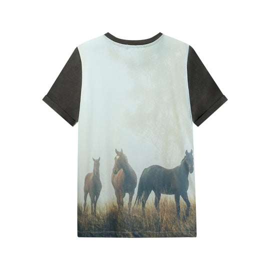 Ranch Life - Oversized Tee - White & Brown - The Laundry Room