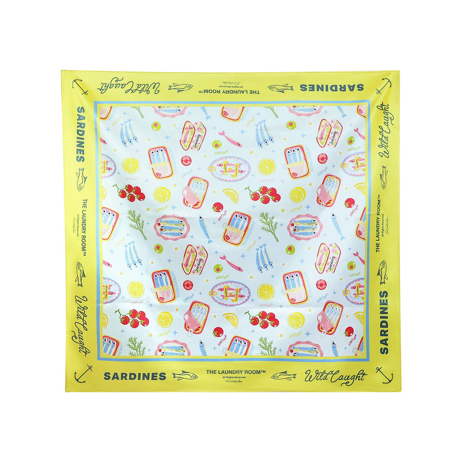 Wild Caught Sardines - Silky Bandana - Yellow - The Laundry Room