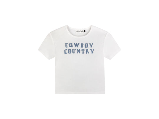 Cowboy Country Denim - Baby Tee - White - The Laundry Room