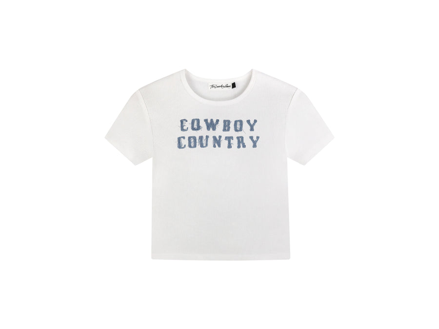Cowboy Country Denim - Baby Tee - White - The Laundry Room