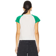 Mon Cheri Cherry Coke Branch - Raglan Baby Tee - White & Green - The Laundry Room