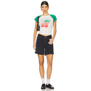 Mon Cheri Cherry Coke Branch - Raglan Baby Tee - White & Green - The Laundry Room
