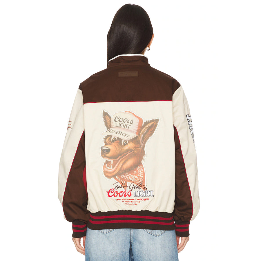 Team Ahroooo - Racing Jacket - Bone & Brown - The Laundry Room