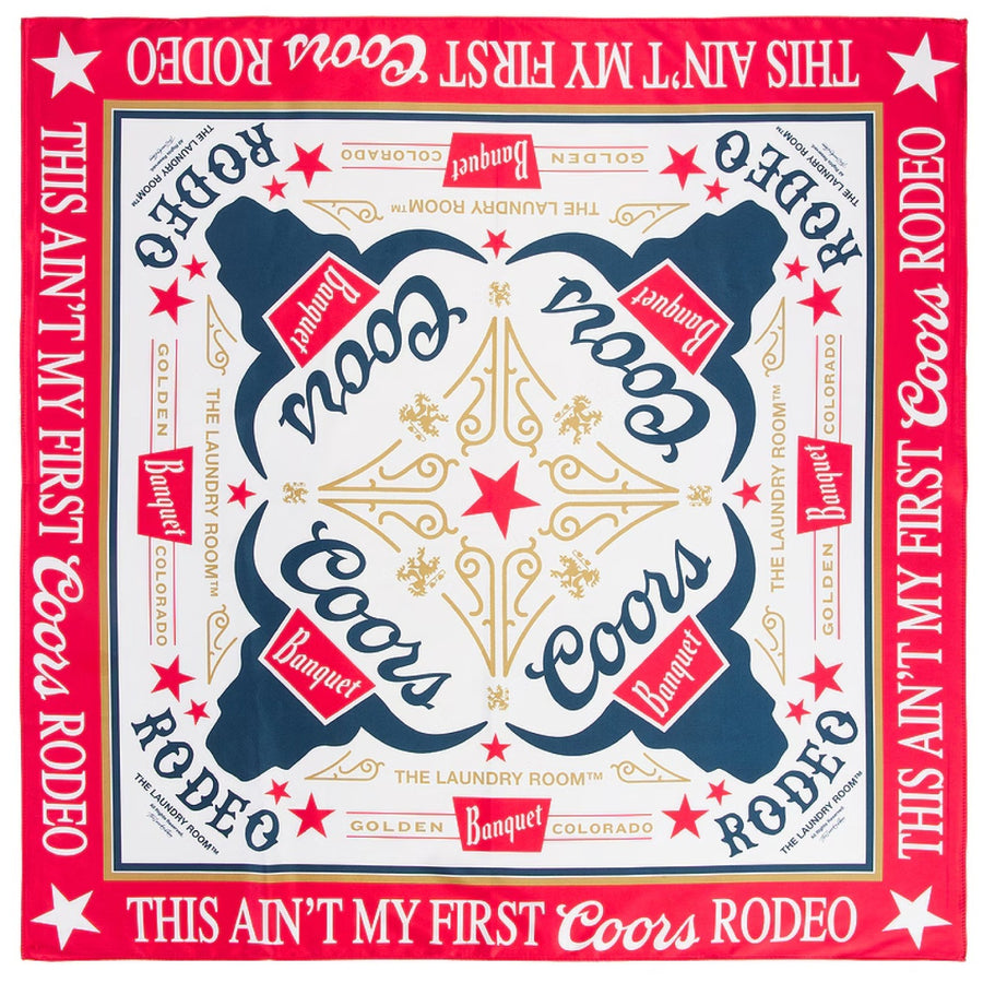 This Ain'T My First Coors Rodeo - Silky Bandana - Vintage Red - The Laundry Room