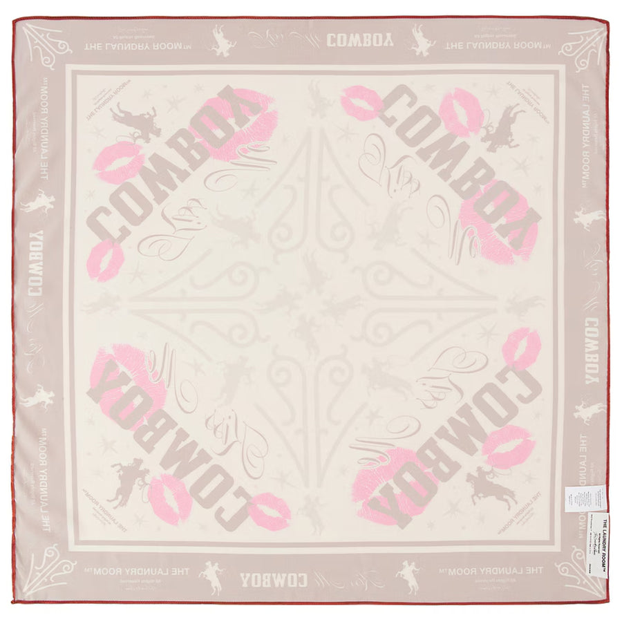 Kiss Me Cowboy - Silky Bandana - Brown - The Laundry Room